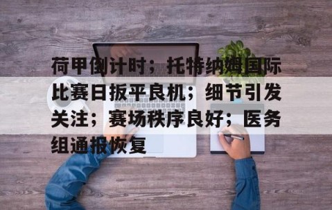 欧博官方平台 -荷甲倒计时；托特纳姆国际比赛日扳平良机；细节引发关注；赛场秩序良好；医务组通报恢复的简单介绍